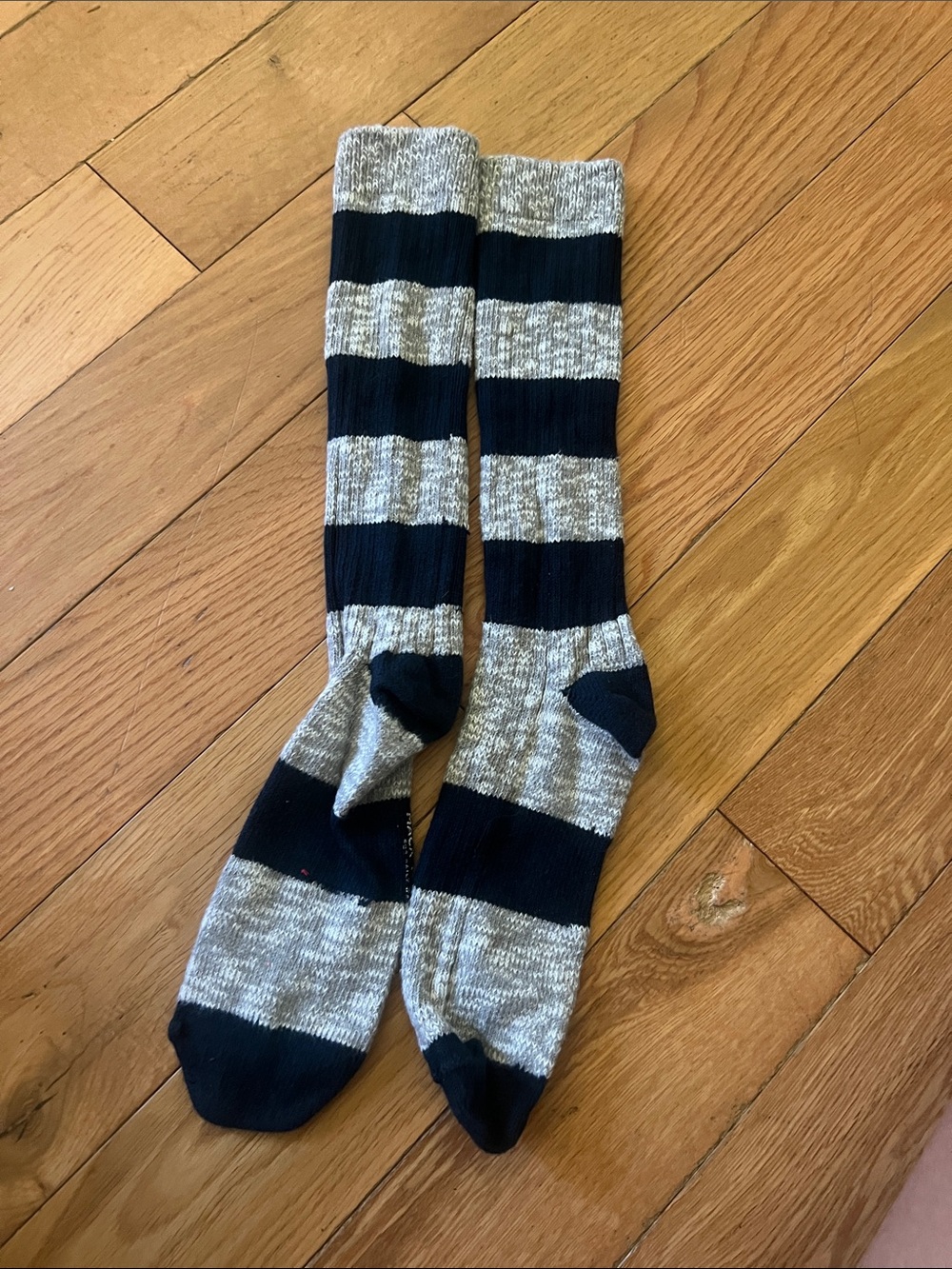 Men's Mack Weldon Navy and Gray Striped Crew Socks